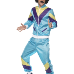 80s Fashion Shell Suit Blue Mens Costume