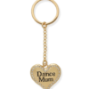 Dance Mum Heart Keyring : Gold