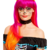Day Of Dead Flower Wig Ombre Pink And Orange