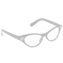 Rhinestone Glasses White