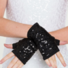Sequin Fingerless Glove Adult Black Studio 7